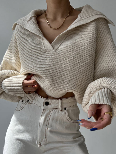 'Fable' Winged Sleeve Sweater - Celes Fashion